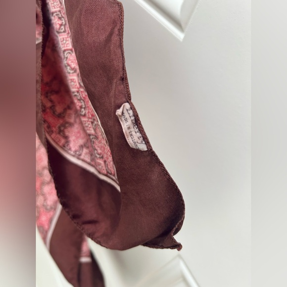 Vintage 1960-70’s LIBERTY of London Silk Scarf Made In England Brown/Red/Pink - Picture 7 of 16